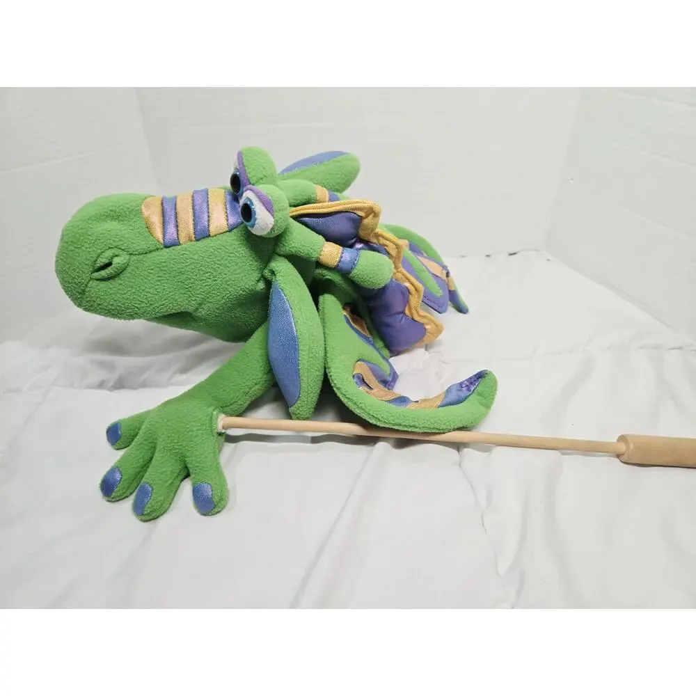 Melissa and Doug Smoulder The Dragon Hand Puppet Plush Toy w/ Stick 12” Retired